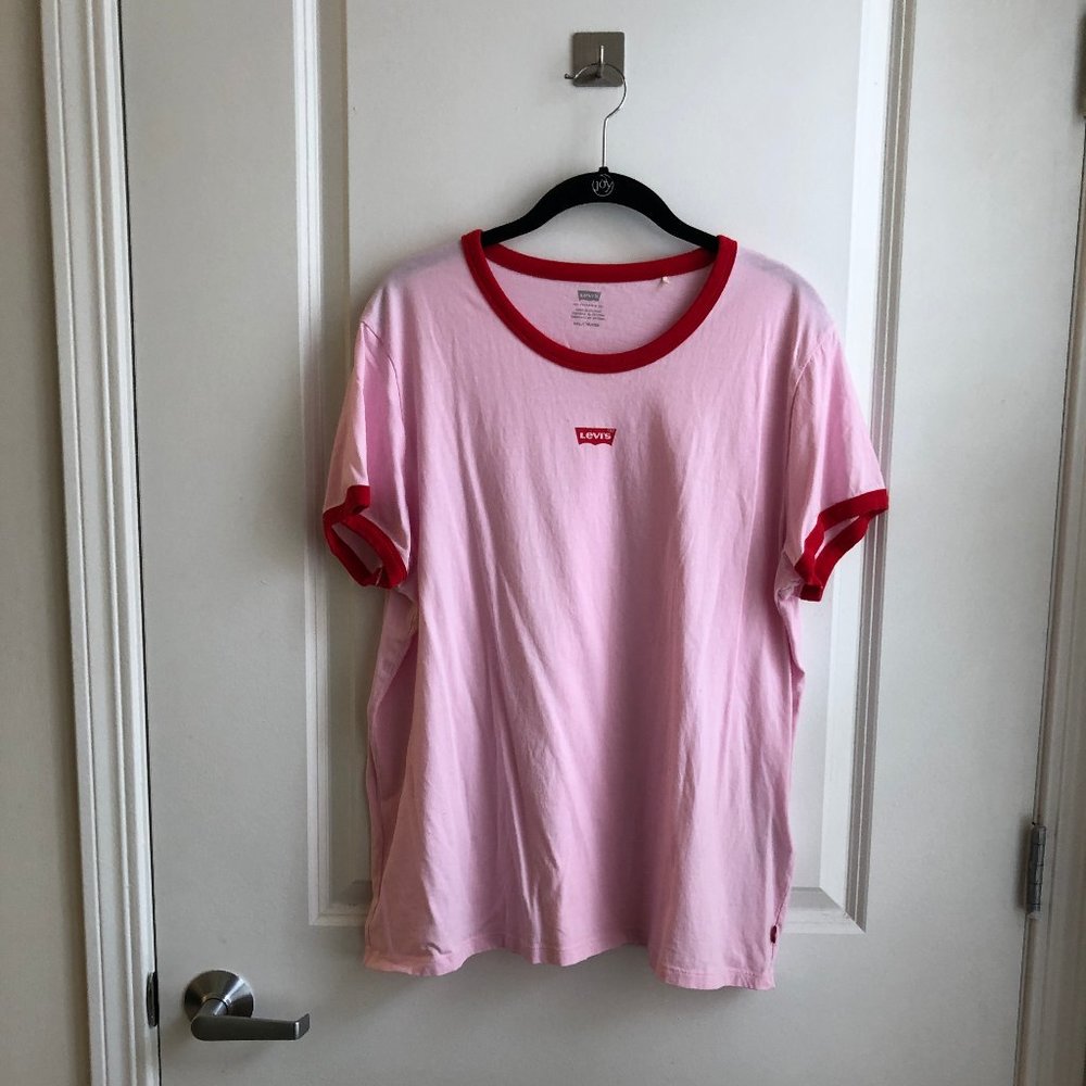 Levi's Red and Pink Ringer Tee